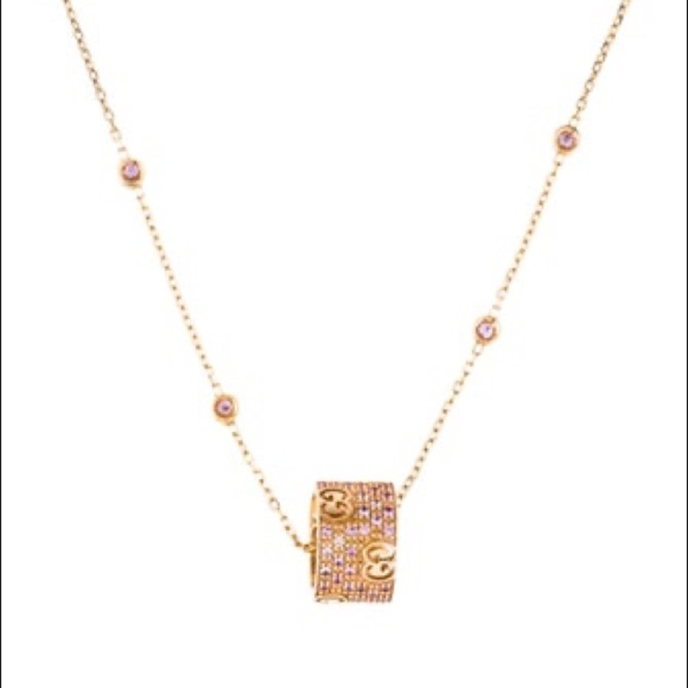 SOLD SOLD!!!!!!GUCCI Pink Sapphire Icon Stardust Necklace
